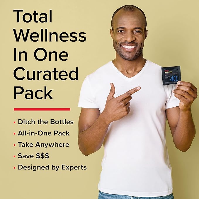 GNC Mega Men 40+ Vitapak 5-in-1 Multivitamin Pack Energy Production Men's Health Edible Dietary Supplement 30 Servings