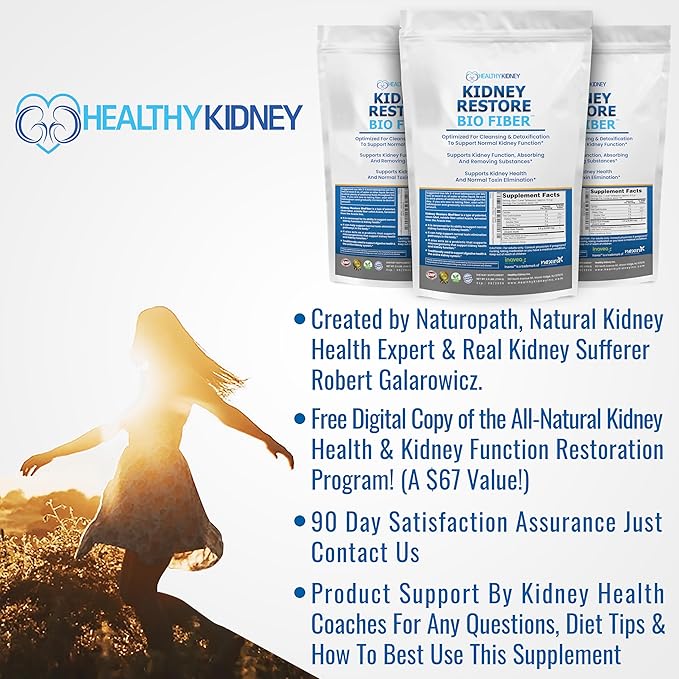 Bio Fiber Kidney Cleanse Detox &amp Repair - Restorative Kidney Support &amp Kidney Supplement to Remove Waste Kidney Health Supplement - Add to Tea for Kidney Health - 2.5 LBS