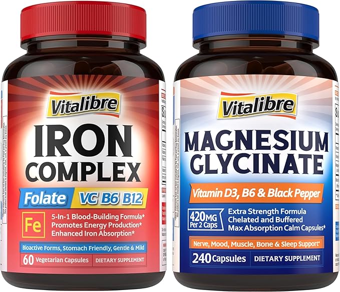 Iron Complex 60 Tablets and Magnesium Glycinate 240 Capsules