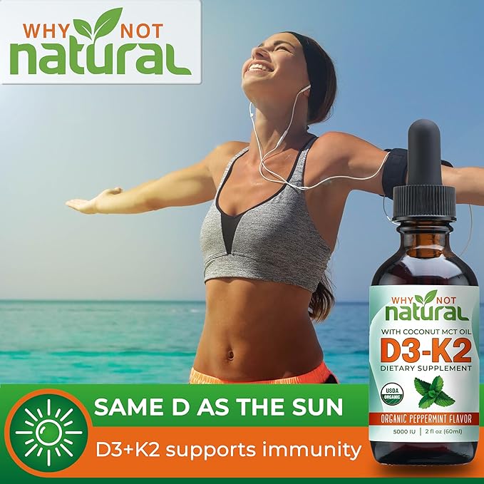 Organic Liquid Zinc and Vitamin D3K2 Drops