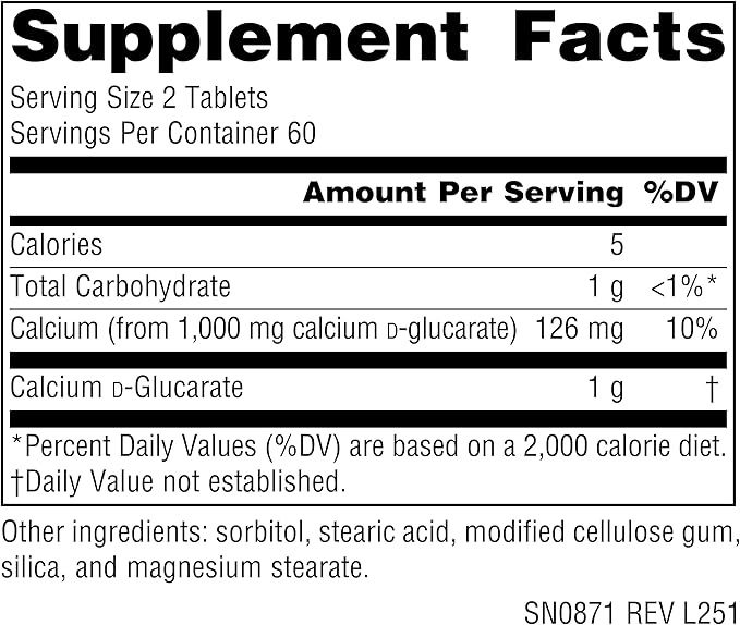 Source Naturals - Calcium D-Glucarate Cellular Detoxifier* - 500 mg - 120 Tablets