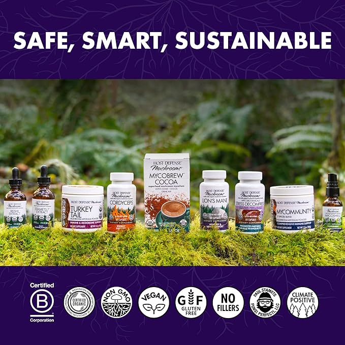 Host Defense MyCommunity Extract - 17 Species Blend Mushroom Supplement for Immune Support - Extract with Lion's Mane Reishi. Chaga Cordyceps Turkey Tail &amp More - 4 fl oz (120 Servings)*