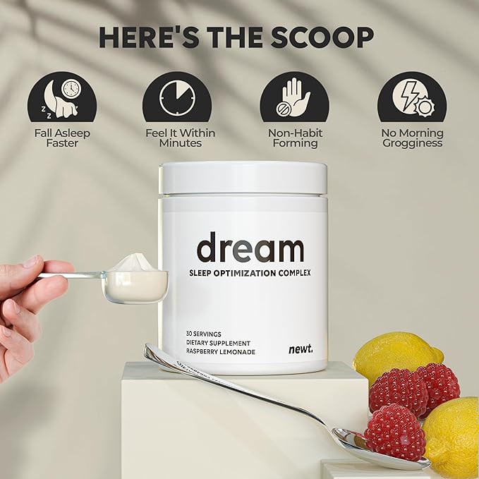 DREAM Sleep Aid Powder | Magnesium L-Threonate Apigenin &amp Theanine | 2400mg 7-Ingredient Non-Habit Forming and Natural Sleep Aids for Adults | Deep Sleep Super Calm &amp Stress Relief
