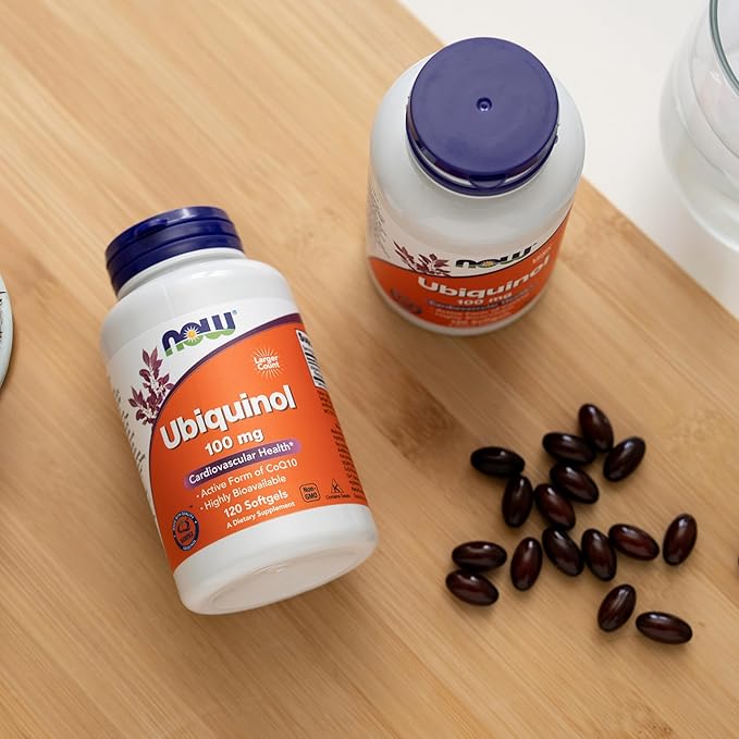 Now Supplements Ubiquinol 100 mg High Bioavailability (The Active Form of CoQ10) 120 Softgels