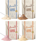 Ballerina Farm Grass Fed Whey Protein Powder 4 Flavor Variety Bundle 24g Protein with Collagen Peptides Bovine Colostrum Hemp Hearts &amp Prebiotic Fiber No Added Sugar 40 Servings Total
