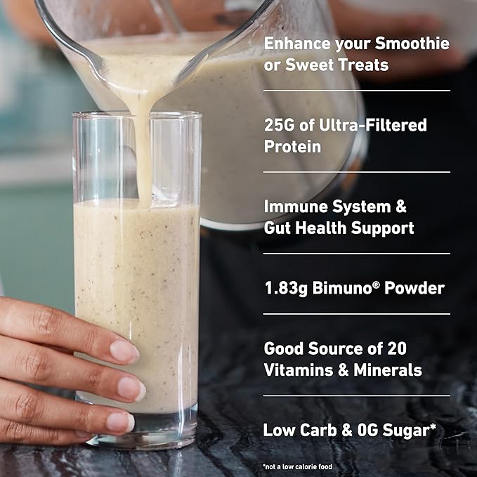 Isopure Protein + Gut Health &amp Immune Support Powder Vanilla Crème 25g Whey Protein with Prebiotics &amp Vitamins 12 Servings (Pack of 1)
