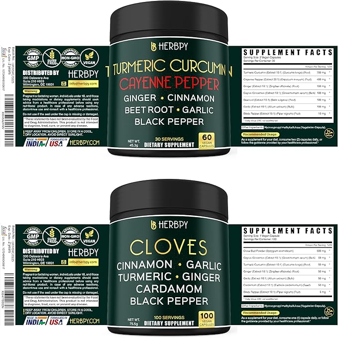 Bundle 7in1 Turmeric Curcumin Supplements &amp 7in1 Clove Supplement