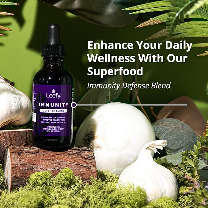 Leefy Organics Immunity Defense Blend - Organic Immune Support Supplement Fast Absorbing Immunity Supplement Immune Boosters for Adults Immune Boost Immune System Booster Immunity Boost - 2 Oz