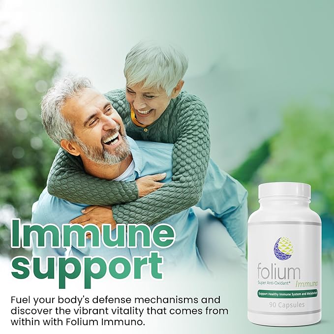 Folium Immuno Inflammation Support Supplement-Pine Parts GrapeSeed Ginger Turmeric Green Tea White Pepper &amp Pomegranate-90 Count