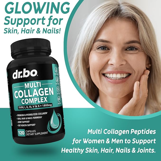Multi Collagen Peptides &amp ACV Gummies - Type I II III V &amp X Multi Collagen for Women &amp Men Complex Capsules for Skin Hair &amp Nails - ACV Apple Cider Vinegar Gummies to Detox Clean
