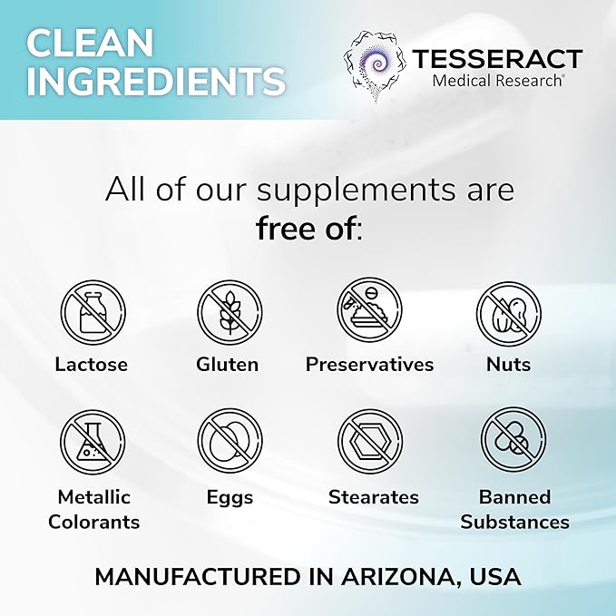 Tesseract RLA Pro SR Lipoic Acid Supplement 60 Capsules Sustained-Release R-Lipoic Acid Boosts Mitochondrial &amp Cellular Energy Amino Acid Metabolism Support Hypoallergenic