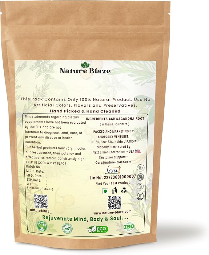 Ayurvedic Indian Ashwagandha Powder 14.1 Oz (400 Gm/0.8 lb)