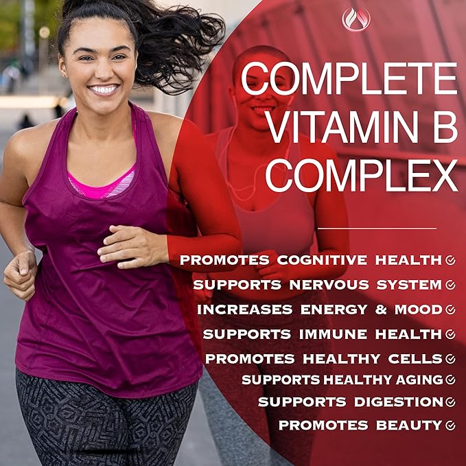 THE ENCLARE NUTRITION Vitamin B12 - B Complex Vitamins Supplement-Energy Metabolism Nervous System Support Brain Heart Tissue Health with Vitamin C &amp B(12 35678912) Vegan Max Strength