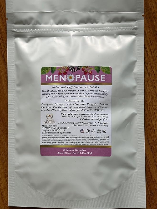 MENOPAUSE SUPPORT TEA - menopause support tea Natural for Hot Flashes with Blackberry Leaf Lemon Extract Cardamom - 1 Pack