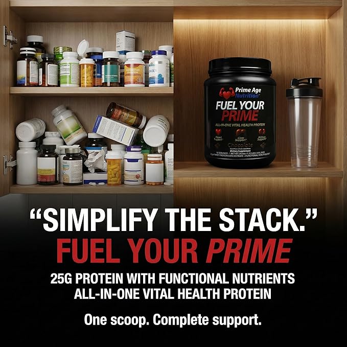 Fuel Your Prime Whey Protein Chocolate Flavor with CoQ10 and Magnesium Supports Circulation &amp Liver Function