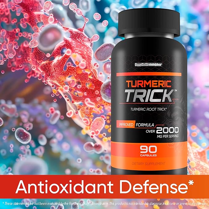 Turmeric Trick - with Vitamin D and Zinc for Men - Our Best Turmeric Curcumin Supplement for Men - Enriched with Black Pepper - Turmeric Root Trick - Mens Health Vitamin D