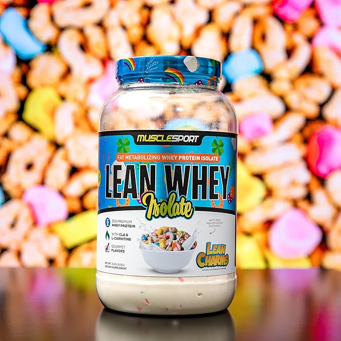 MuscleSport Lean Whey Revolution™ Protein Powder - Whey Protein Isolate - Low Calorie Low Carb Low Fat Incredible Flavors - 25g protein per scoop (2lb Lean Charms)