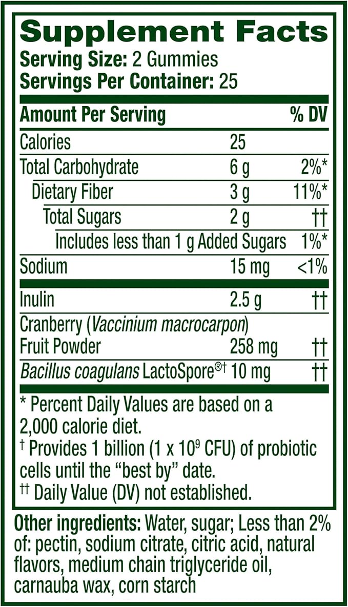 Align Probiotic Women's Dualbiotic Womens Probiotic Gummies Prebiotics and Probiotics for Women with Cranberry for Urinary Tract Health* Cranberry Flavor 50 Gummies