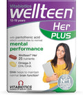 Vitabiotics Wellteen Her Plus Omega-3 - Advanced Nutritional Support for Teenagers and Young Women Ages 13-19 - 56 Tablets and Capsules