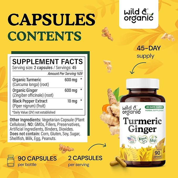 Turmeric Ginger 90 Capsules &amp Saffron Extract 90 Capsules