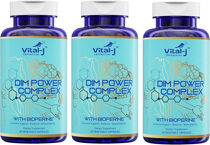 4-in-1 DIM Potent Complex 300mg - Estrogen Balance and Metabolism Energy &amp Menopause Support Supplement with Bioperine (x4) Calcium and Broccoli Extract - for Women and Men 90 Servings