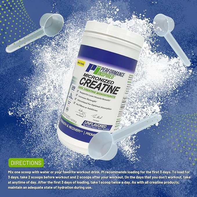 Performance Inspired Nutrition Micronized Creatine Monohydrate – 100% Pure Unflavored No Fillers – Supports Muscle Growth &amp Recovery – 1.1 lb