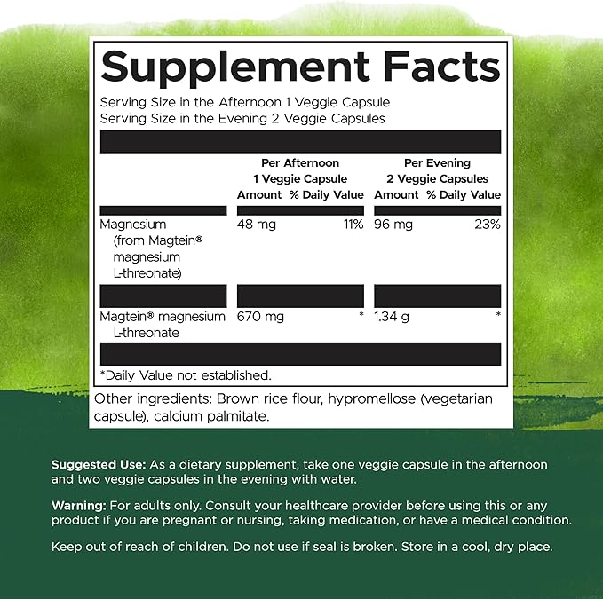 Swanson Magnesium L-Threonate Brain and Cognitive Health Supplement for Professionals Seeking Mental Clarity - 96 mg Magnesium per Serving (90 Vegan Capsules 4 Pack)