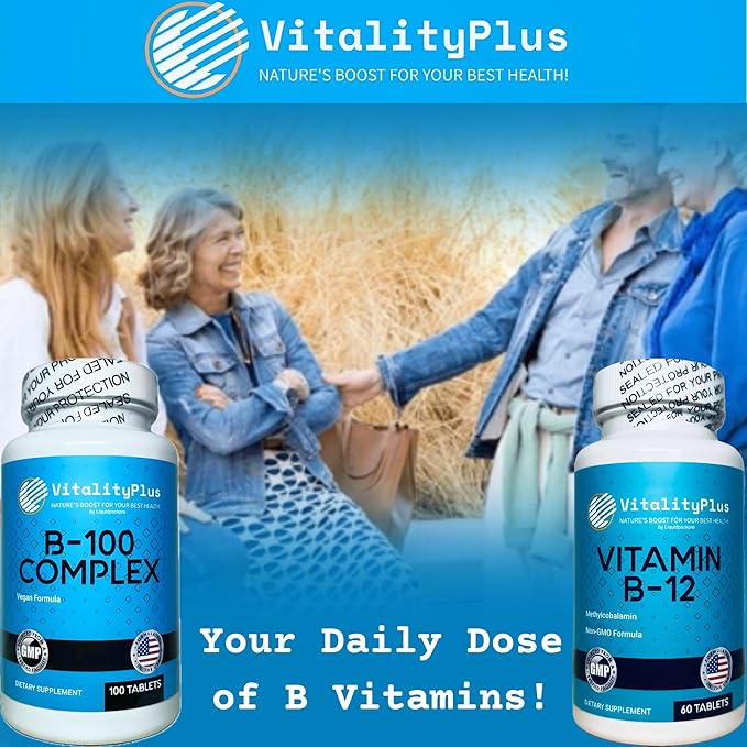 LIQUIDPACKPRO Ultimate B-Vitamin Energy &amp Wellness Bundle – Super B-100 Complex + High-Potency B12 5000mcg – Supports Energy Metabolism &amp Nervous System Health – Made in USA Non-GMO Vegan-F