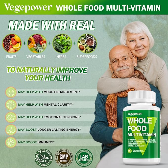 Whole Food Multivitamin + Iron Gummies | Whole Food Supplement for Energy Gut Immune Health | Blood Healthy &amp Energy Support for Iron Deficiency Anemia 90 Ct