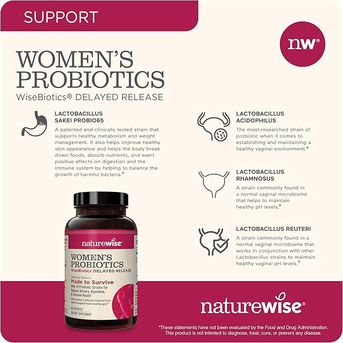NatureWise [1] Probiotics for Women + Cranberry for PH &amp Urinary - 60 Capsules[60-Day Supply] + (Pack of 2) Magnesium Glycinate 625mg - Chelated Magnesium - 30 Capsules[30-Day Supply]
