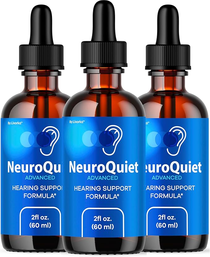 (3 Pack) NeuroQuiet Drops - Official NeuroQuiet Daily Hearing Support All Natural Clean Liquid Advanced Formula for Ear Health Auditory Clarity &amp Inner Ear Balance Reviews 3 Bottles for 3 Months