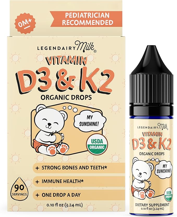 Legendairy Milk Baby Vitamin D3 K2 and Elderberry Drops Bundle Age 6 Months+