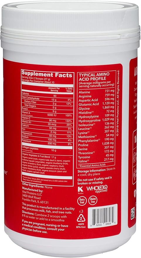 VITAL PROTEINS Veggie Blend Collagen 10.6 OZ