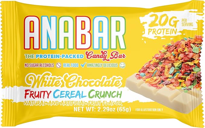 Anabar Protein Bar Whole Food Performance Amazing Tasting Real Food No Fillers 21 Grams of (12 Bars White Chocolate Fruity Cereal Crunch)