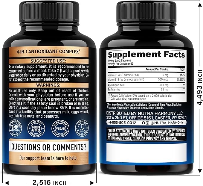 NUTRAHARMONY Alpha Lipoic Acid &amp Vitamin B Complex Capsules