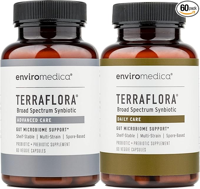 Daily Care synbiotic of probiotics and prebiotics and Advanced Care SBO Probiotic + Prebiotic
