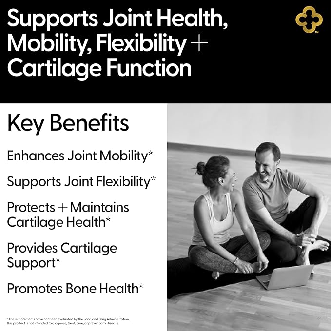 Glucosamine Chondroitin MSM All-in-One Joint Support Supplement Turmeric Hyaluronic Acid Boswellia Ginger Root Bamboo BioPerine Black Pepper Supports Joint Health &amp Flexibility 90 Count