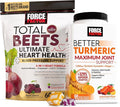 Force Factor Better Turmeric Maximum Joint Support 1075mg Curcumin Total Beets Ultimate Heart Health Blood Pressure Support Chews with CoQ10 120 Soft Chews