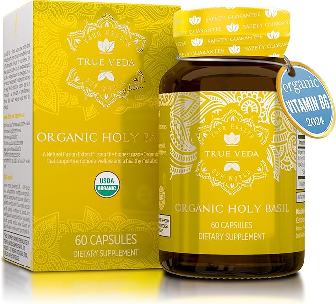 True Veda Mood Bundle | USDA Organic | Multi-Award-Winning | Organic Ashwagandha KSM-66® + Organic Holy Basil with Vitamin B6