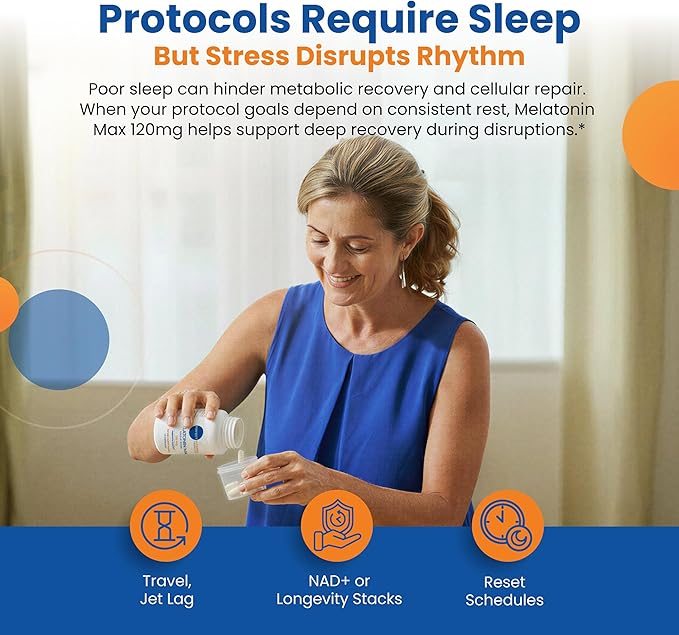 120mg Extra Strength Melatonin MAX - Single Capsule Dose - High Dosage Melatonin Ensures Ampifly Supply Of This Important Hormone - 100% Drug-Free Vegan Non-GMO Gluten-Free (2-Pack)