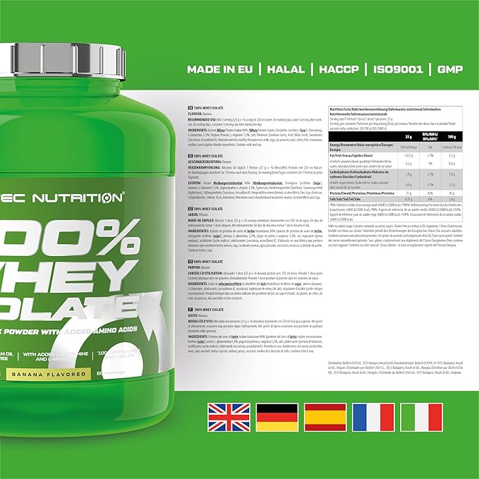 100% Whey Isolate 440lb (2000g)