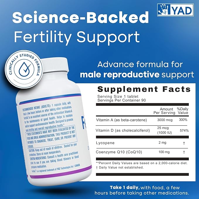 Fertilila MTL – Men’s Fertility Support Supplement | Male Pre-Conception Vitamins | Non-GMO Gluten-Free Dairy-Free | 90 Capsules - 3 Month Supply