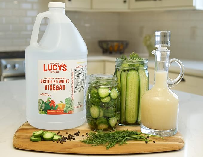 Lucy's Family Owned - Natural Distilled White Vinegar 1 Gallon (128 oz) - 5% Acidity (White Vinegar 1 Gallon (128 fl oz.))