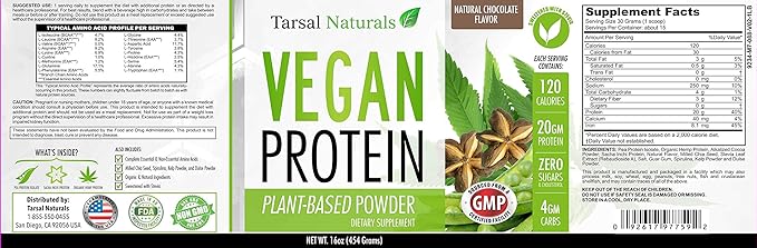 Protein Powder 16 oz 454 Grams Naturals Chocolate Flavor Protein Providing Healthy Body Gluten Free Made in USA FDA Registered Facility