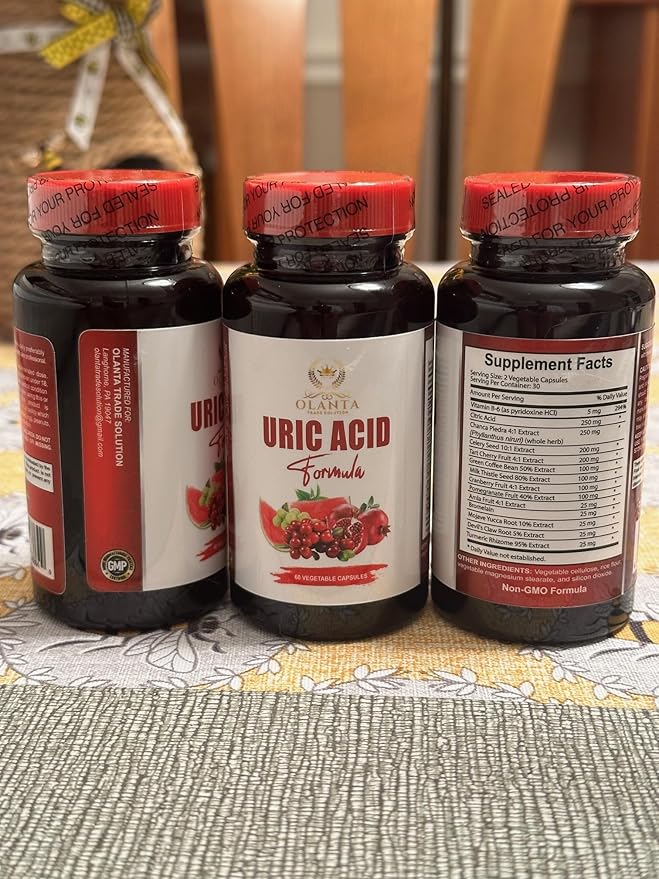 URIC Acid Cleanse Formula - Water Retention Relief Water Away Capsules Diuretic Pills for Water Retention Celery Seed Extract uric Acid Solution Milk Thistle Turmeric - 1 Bottle 60 Capsules