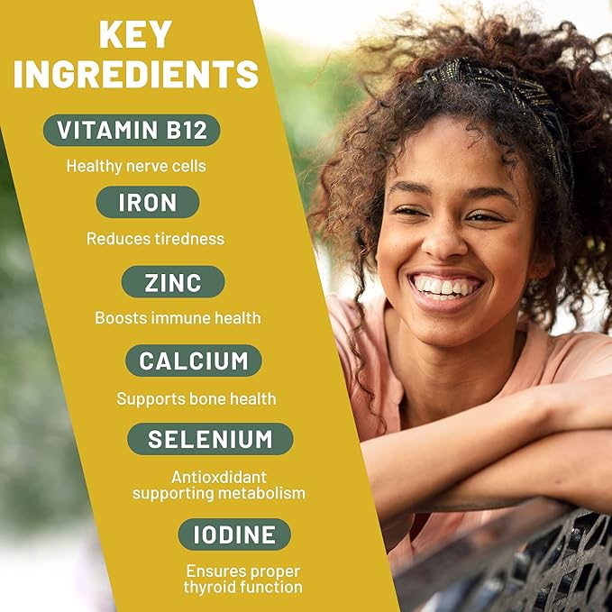 Vegan Vitality Energy Booster Bundle - Vegan multivitamins and Super Mushroom Complex. High Strength Plant Based Formula for Immunity Energy Overall Health for Vegans and Vegetarians