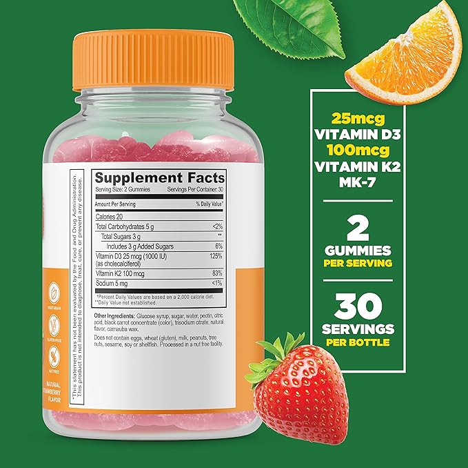 Lifeable Vitamin D3 + Vitamin K2 + Vitamin D 10000 IU Gummies Bundle - Great Tasting Vitamin Supplement Gluten Free GMO Free Chewable Gummy