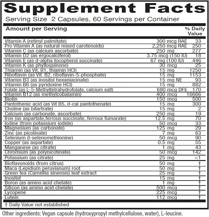 Vitanica FemTeen Symmetry Vitamins for Teens Daily Multivitamin Vegan 120 Capsules