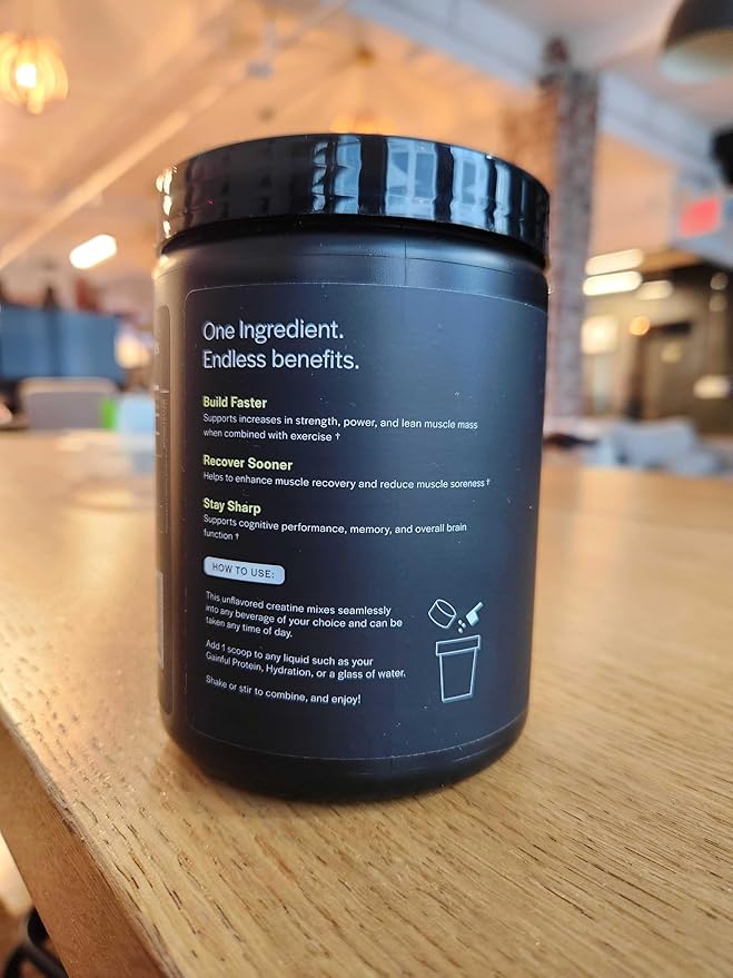Gainful Creatine Powder Post Workout Amino Acid Supplement Muscle Energy &amp Focus Support 5g Creatine Monohydrate Unflavored 60 Servings