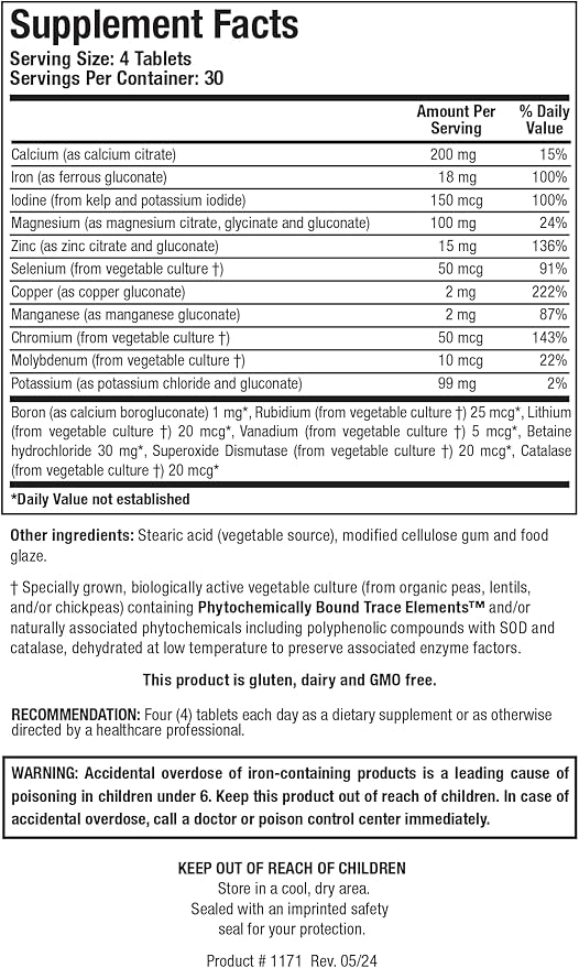 Biotics Research Multi-Mins (Potent Mineral Combination) Bioavailable Multi Mineral Supplement with Mineral Chelates and Whole Food Trace Minerals. Magnesium Chromium Iodine (120 Tablets)